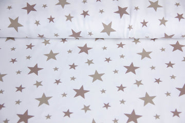 Jersey mit Sternen, ecru, taupe, 0,5 m
